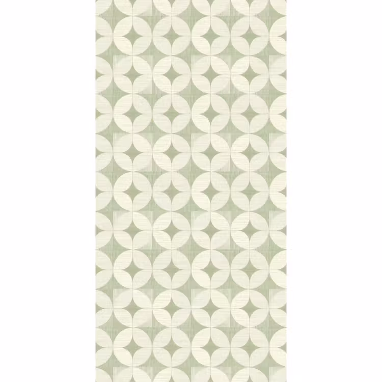 Tapete - Salbeigrün – Geometrisch – Retro – Mid-Century – Muster — 2
