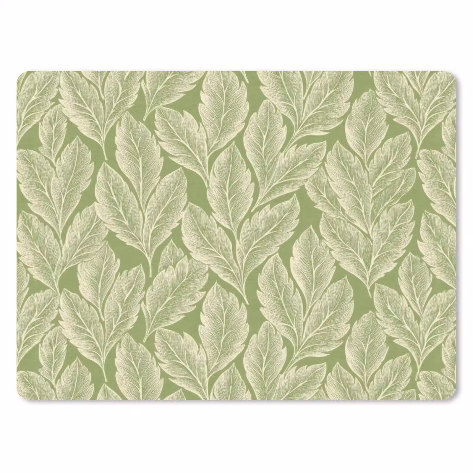 Mauspad - Grün – Botanisch – Blätter – Vintage – Muster — 1