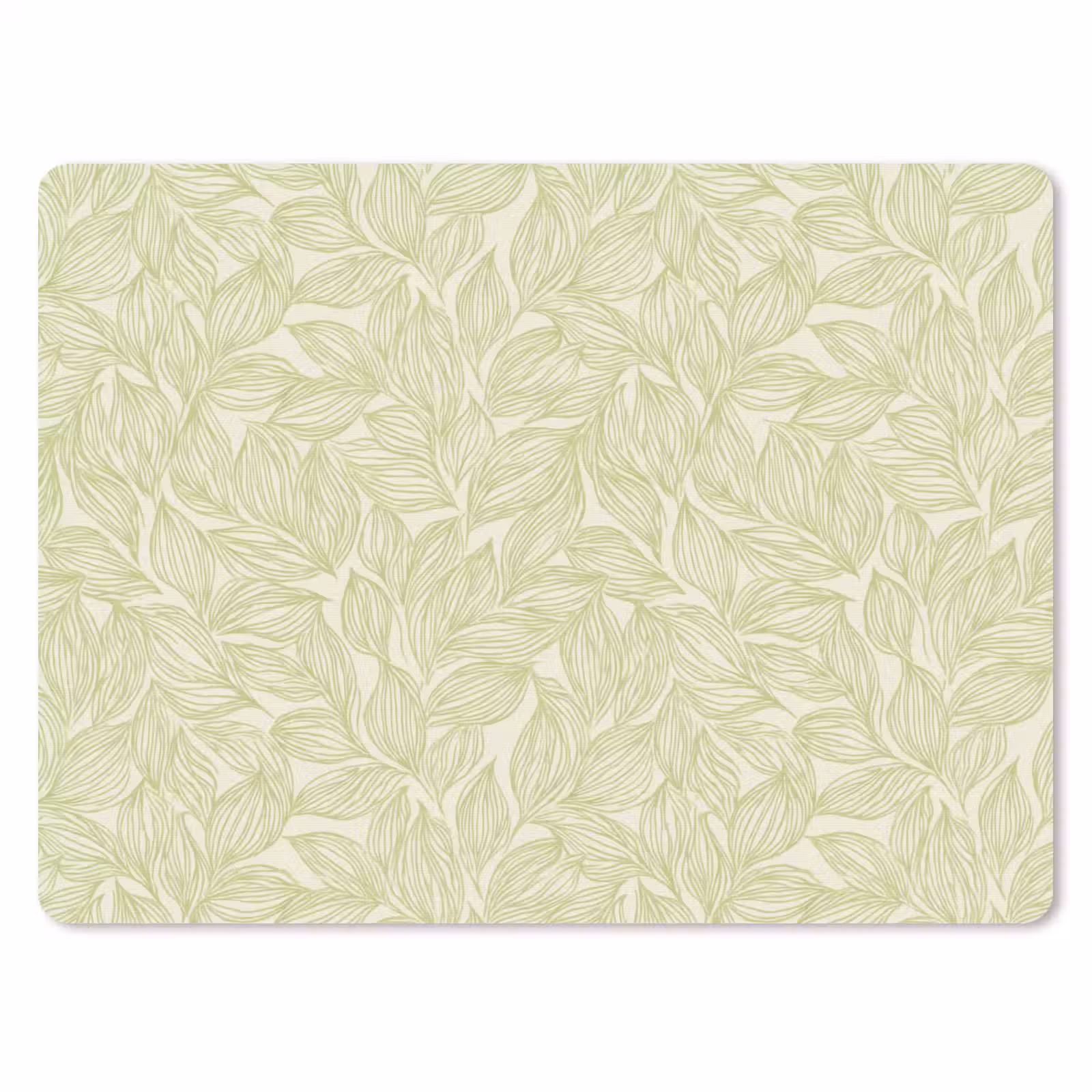 Mauspad - Salbeigrün – Botanisch – Blätter – Handgezeichnet – Muster — 1