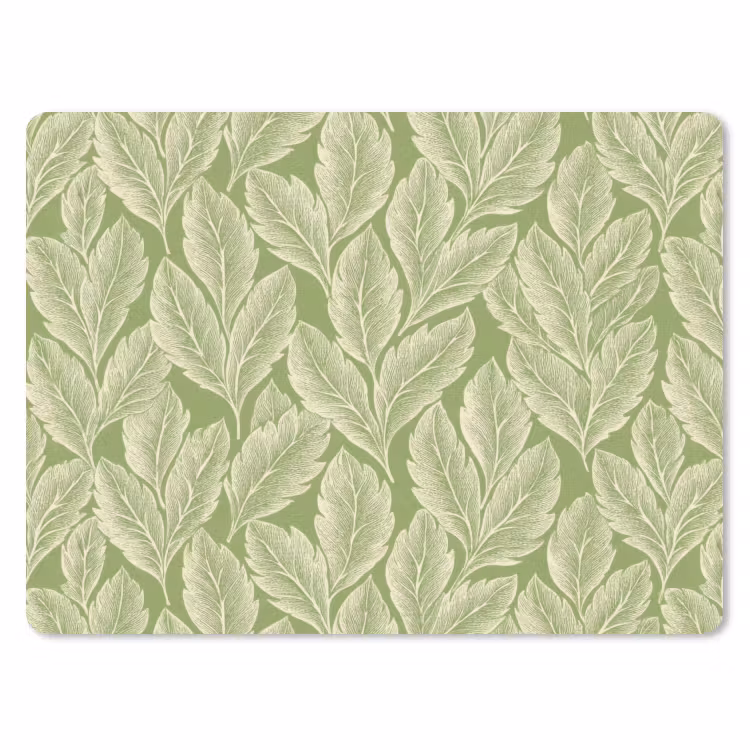 Mauspad - Grün – Botanisch – Blätter – Vintage – Muster — 1