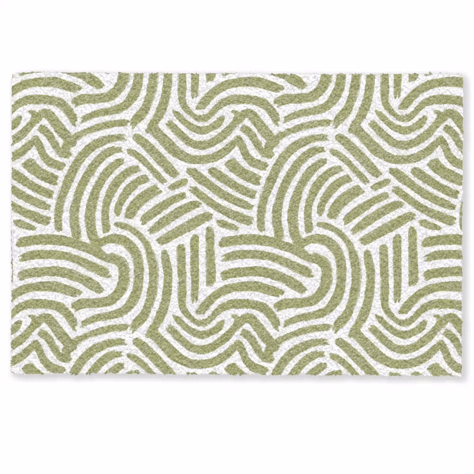 Fußmatte - Salbeigrün – Abstrakt – Bögen – Handgezeichnet – Muster — 1