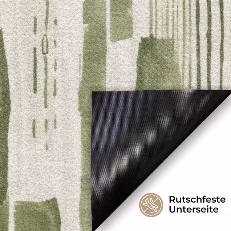 Fußmatte - Grün – Abstrakt – Pinselstriche – Leinen – Muster — 6
