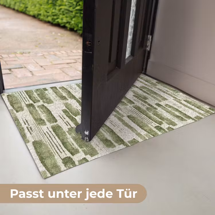Fußmatte - Grün – Abstrakt – Pinselstriche – Leinen – Muster — 7