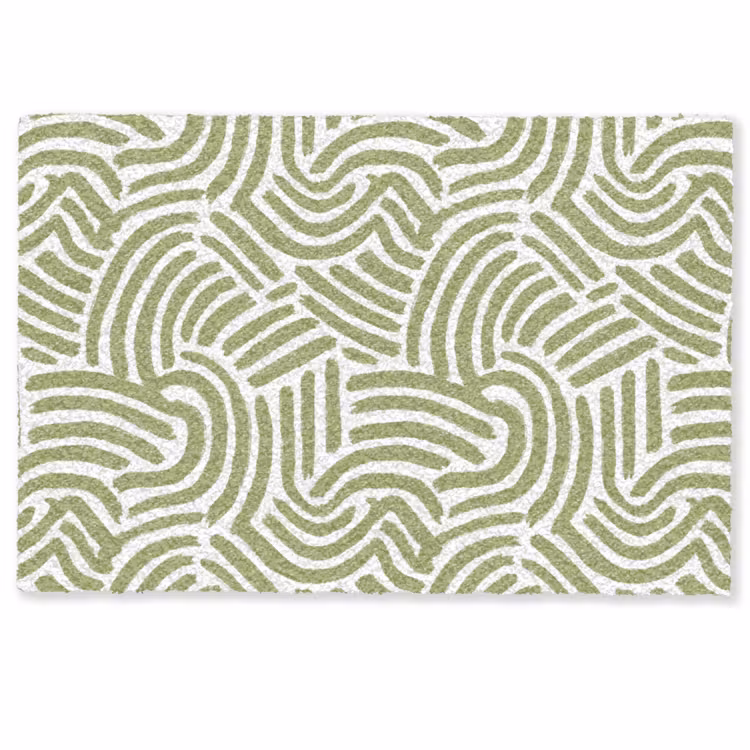 Fußmatte - Salbeigrün – Abstrakt – Bögen – Handgezeichnet – Muster — 1