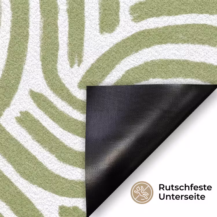 Fußmatte - Salbeigrün – Abstrakt – Bögen – Handgezeichnet – Muster — 6