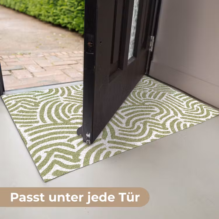 Fußmatte - Salbeigrün – Abstrakt – Bögen – Handgezeichnet – Muster — 7