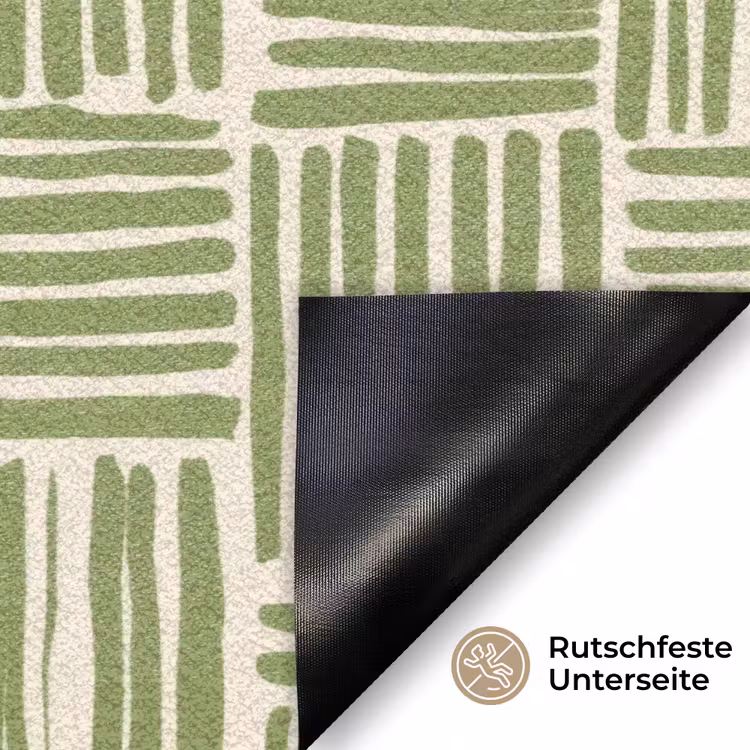 Fußmatte - Salbeigrün – Blöcke – Handgezeichnet – Muster — 6