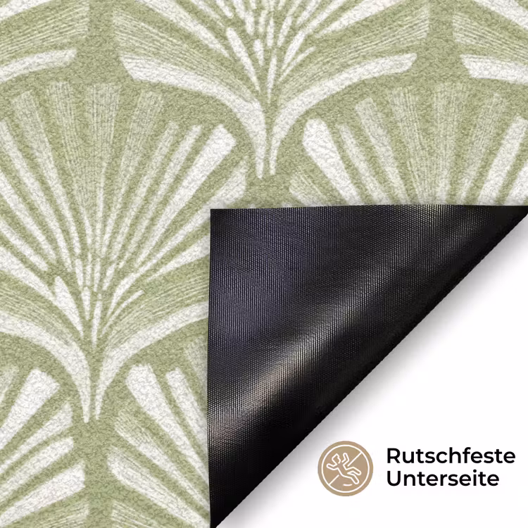 Fußmatte - Salbeigrün – Ginkgo Biloba – Fächer – Muster — 6