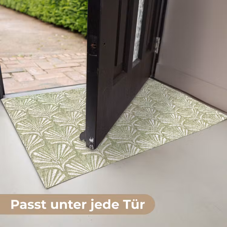 Fußmatte - Salbeigrün – Ginkgo Biloba – Fächer – Muster — 7