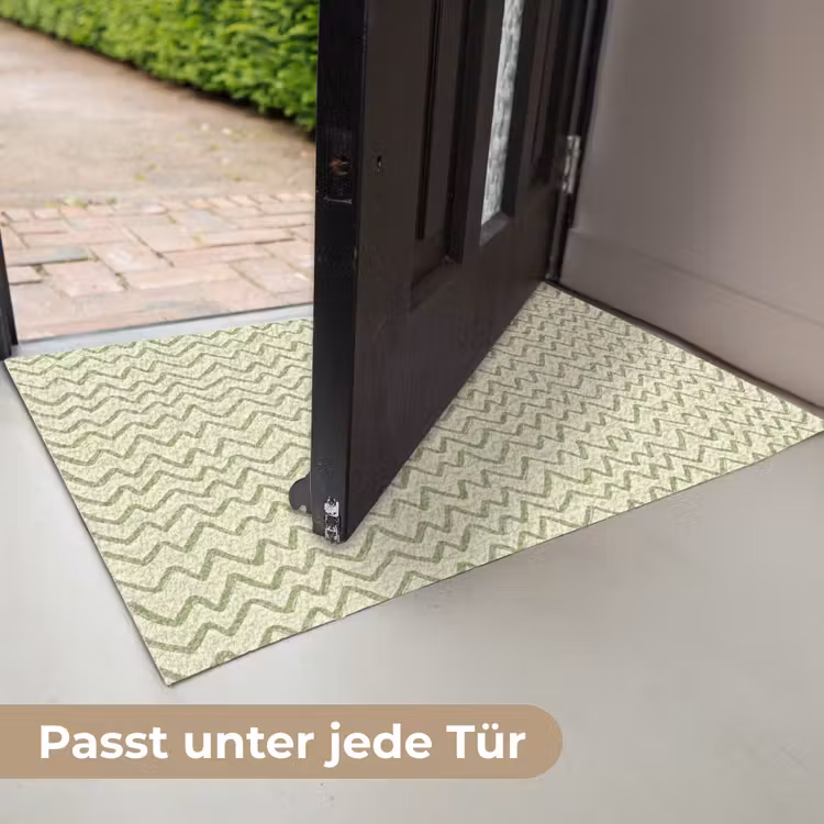 Fußmatte - Salbeigrün – Zickzack – Handgezeichnet – Muster — 7