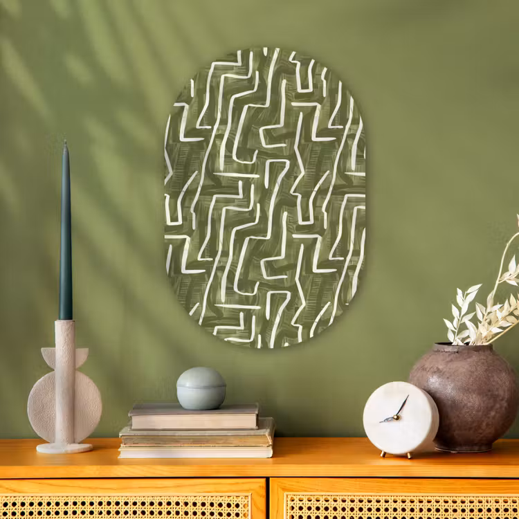 Forexbild Oval - Grün – Abstrakt – Pinselstriche – Muster — 3