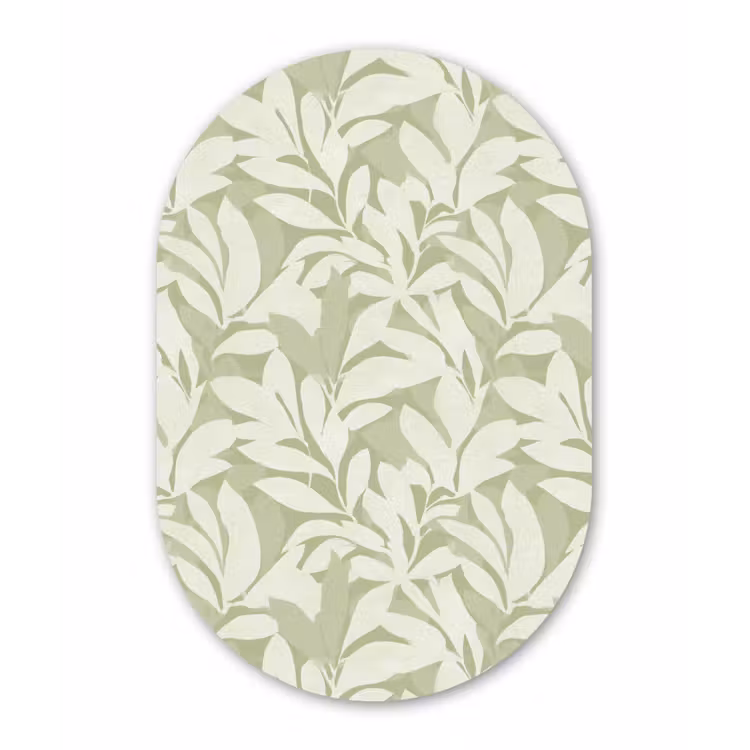 Forexbild Oval - Salbeigrün – Botanisch – Minimalistisch – Muster — 1