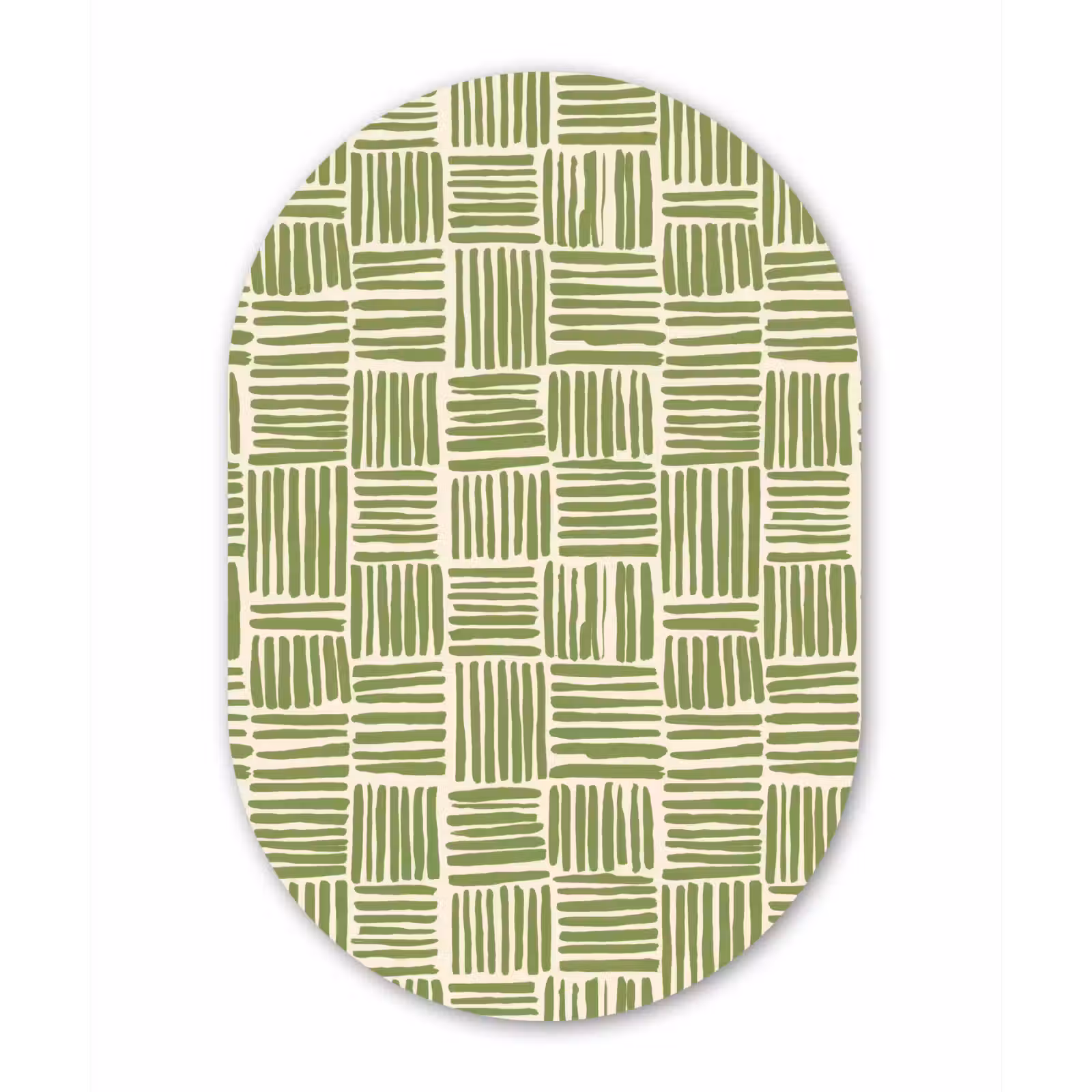 Forexbild Oval - Salbeigrün – Blöcke – Handgezeichnet – Muster — 1
