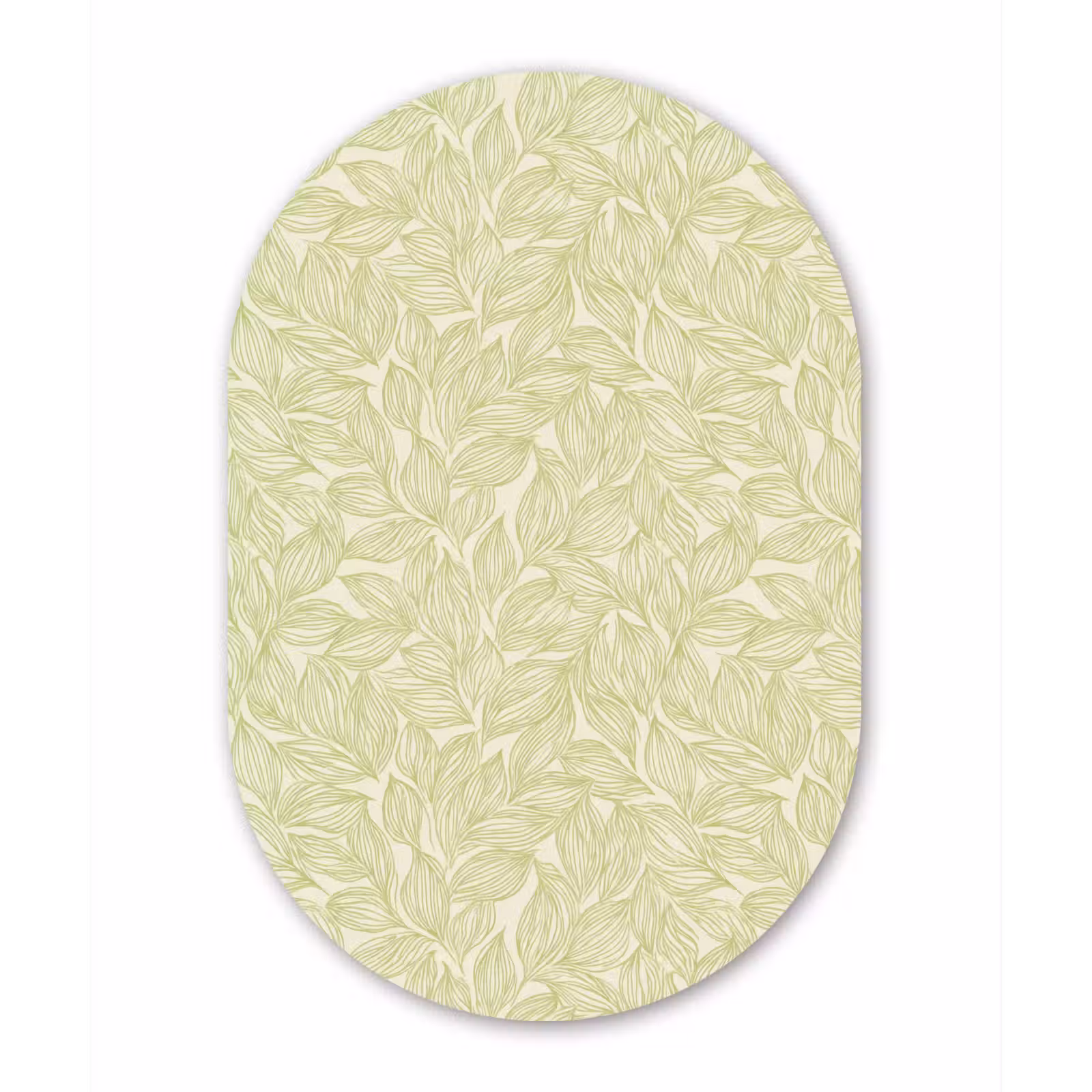 Forexbild Oval - Salbeigrün – Botanisch – Blätter – Handgezeichnet – Muster — 1