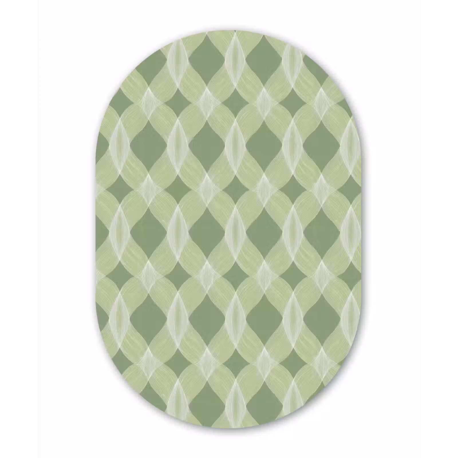 Forexbild Oval - Salbeigrün – Geometrisch – Organisch – Gitterwerk – Muster — 1