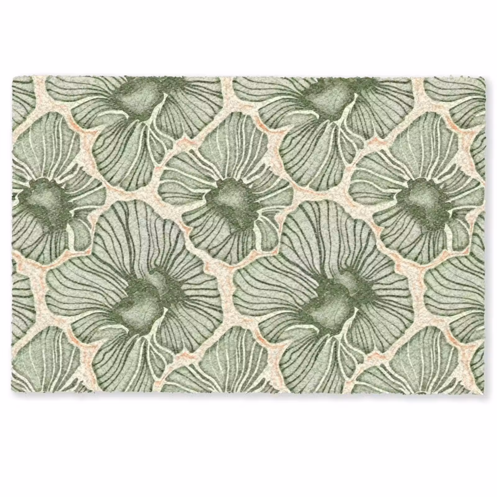 Fußmatte - Grün – Botanisch – Blumen – Organisch – Muster — 1