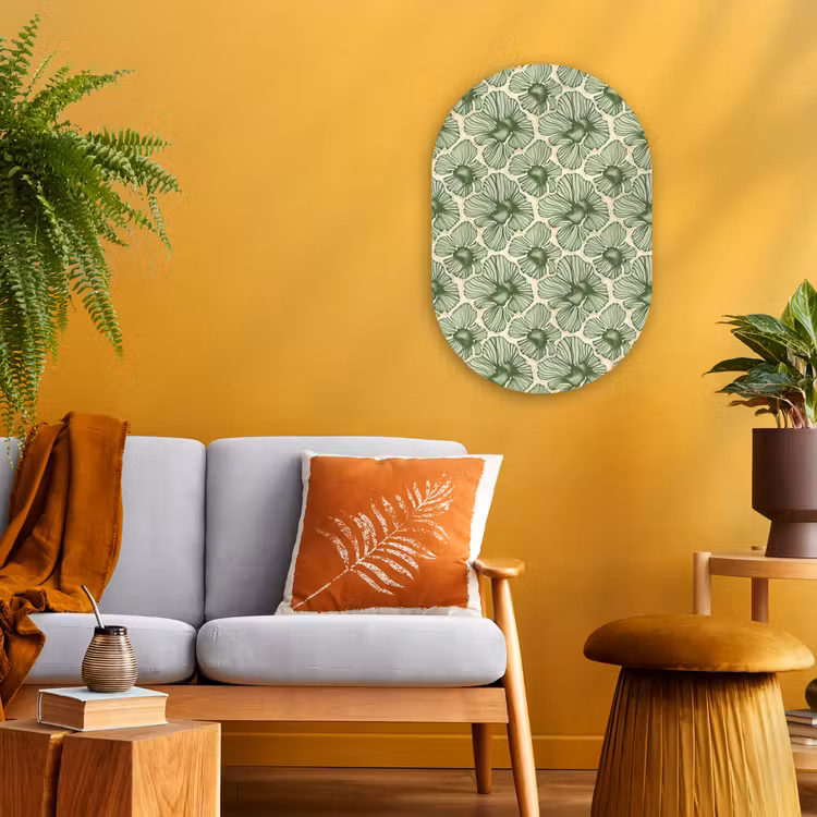 Forexbild Oval - Grün – Botanisch – Blumen – Organisch – Muster — 2