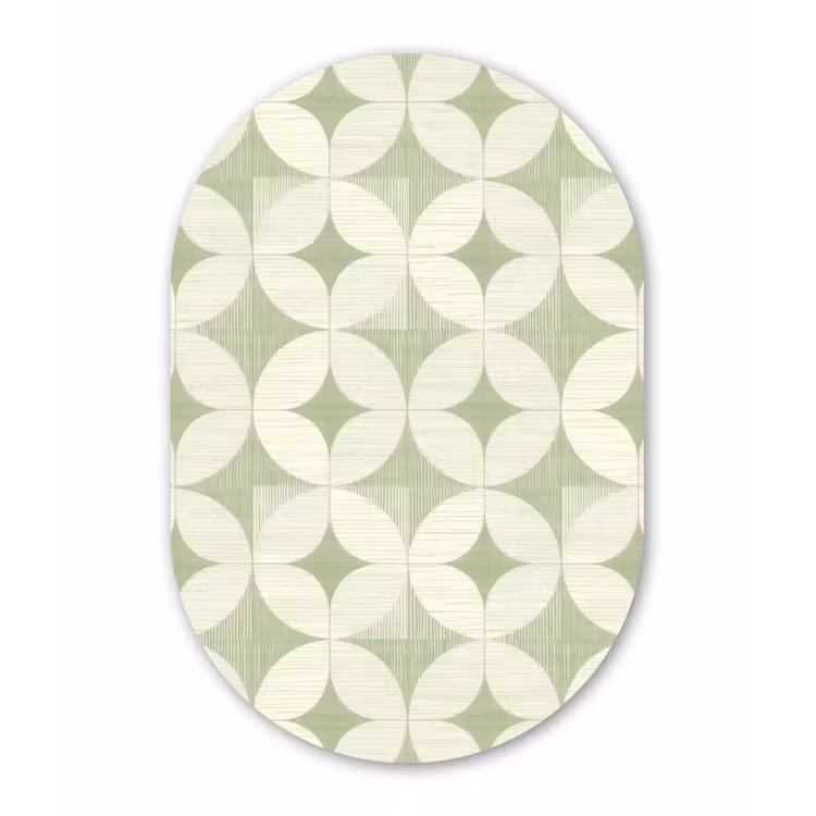 Forexbild Oval - Salbeigrün – Geometrisch – Retro – Mid-Century – Muster — 1