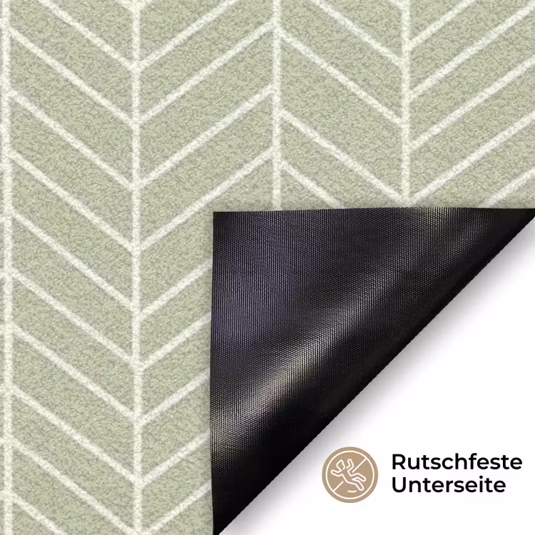 Fußmatte - Salbeigrün – Fischgrät – Geometrisch – Muster — 6