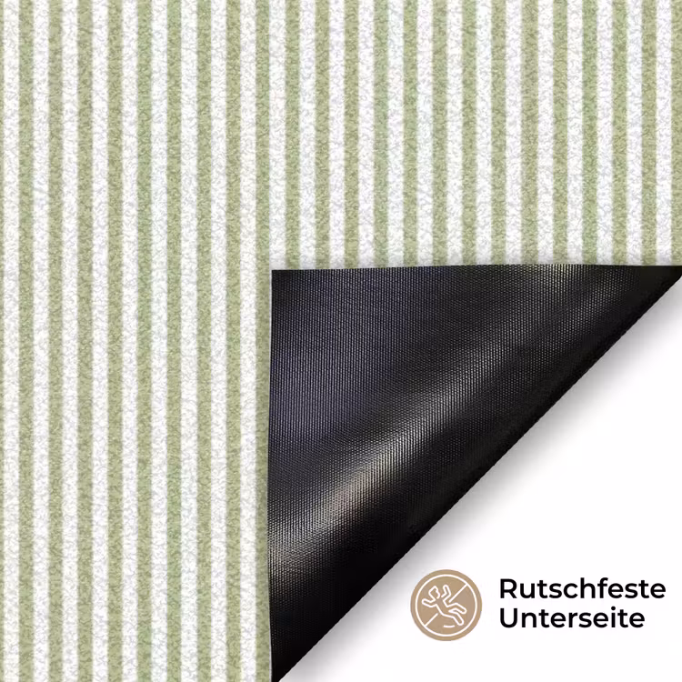Fußmatte - Salbeigrün – Streifen – Minimalistisch – Muster — 6