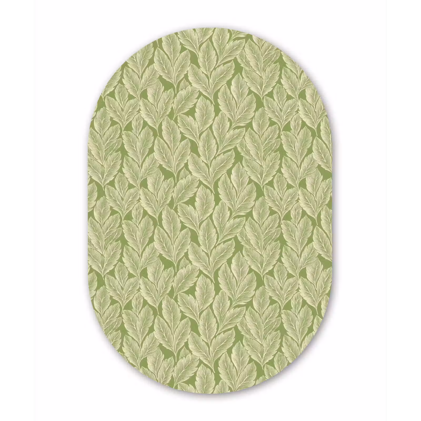 Forexbild Oval - Grün – Botanisch – Blätter – Vintage – Muster — 1