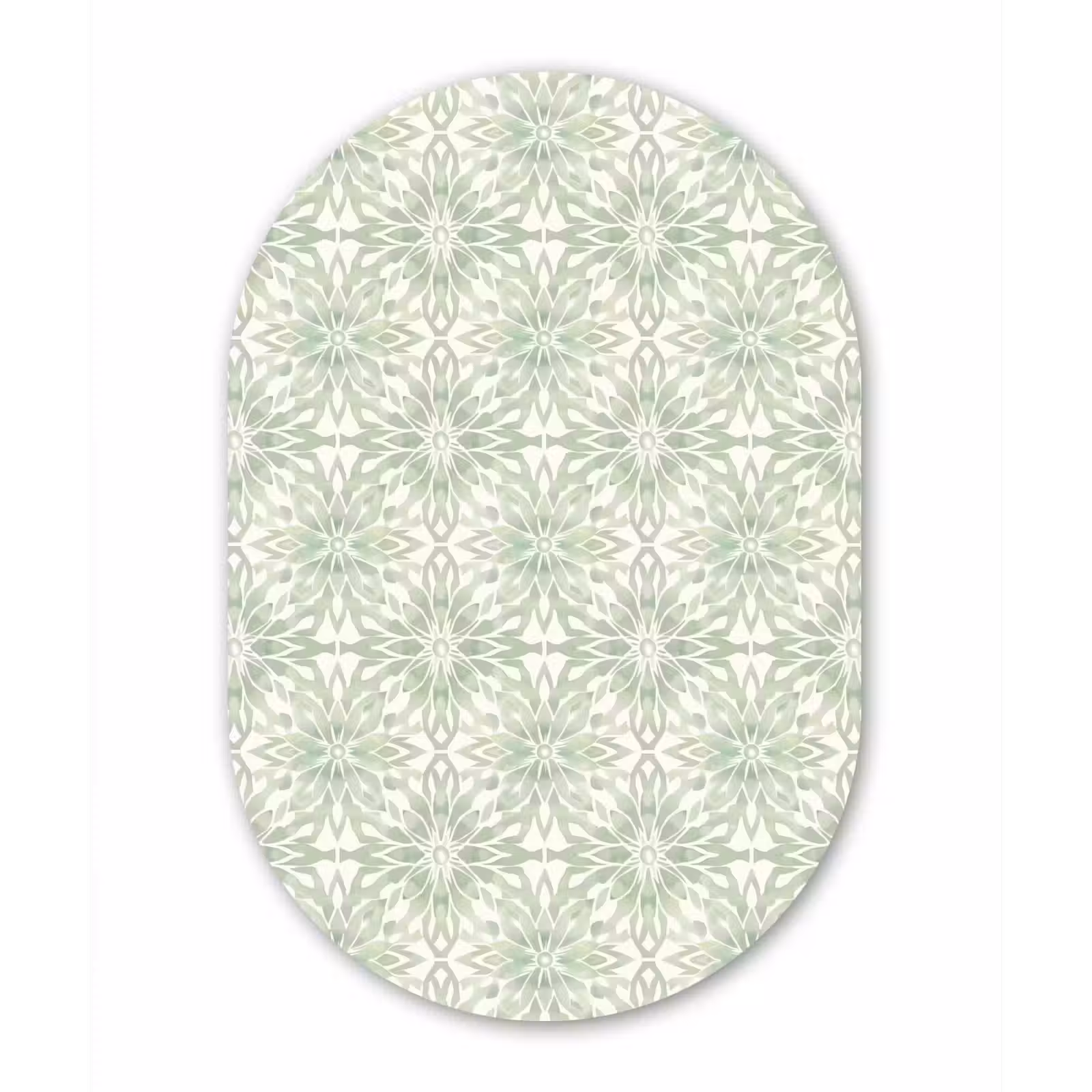 Forexbild Oval - Salbeigrün – Symmetrisch – Mandala – Ornament – Muster — 1