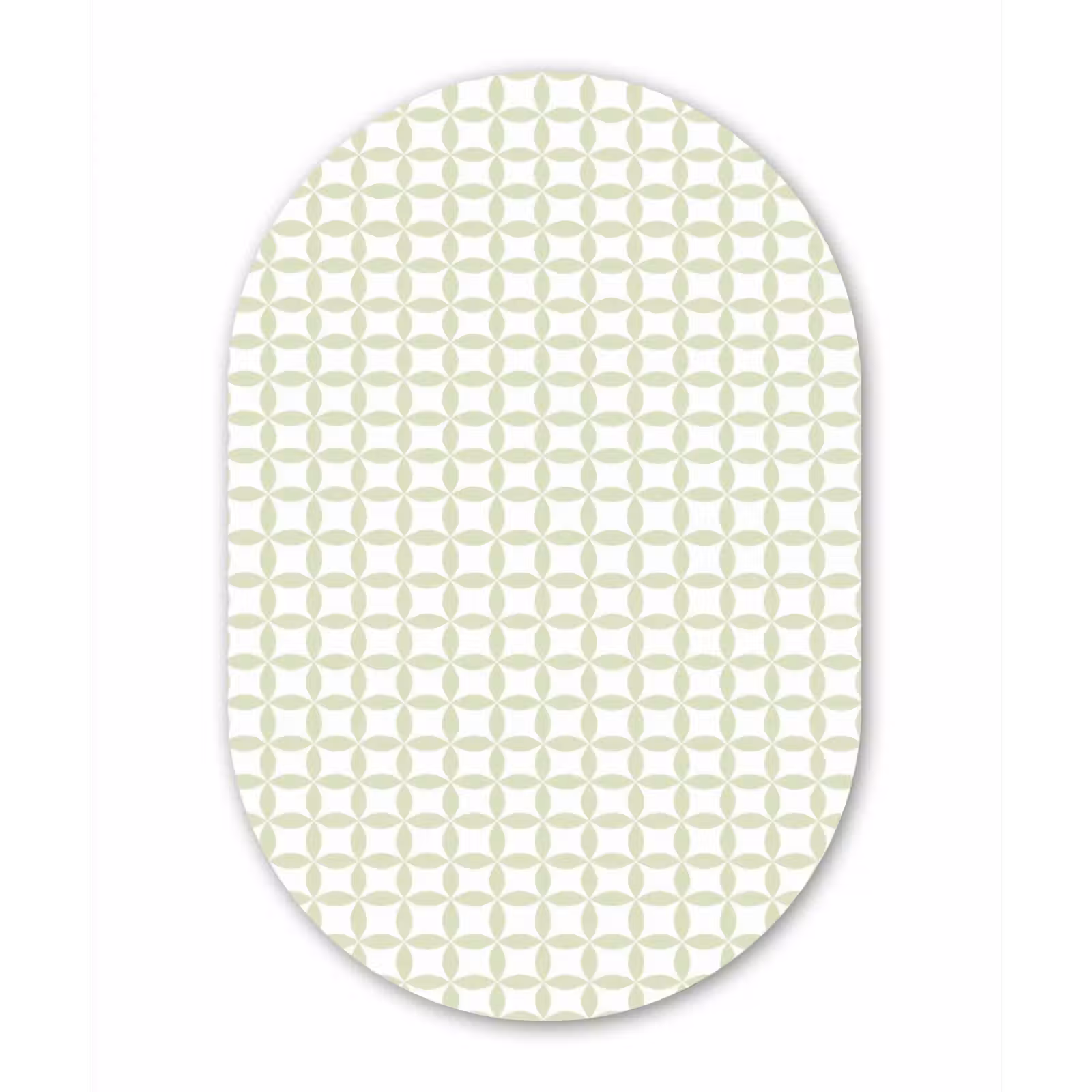 Glasbild Oval - Salbeigrün – Geometrisch – Kreise – Muster — 1