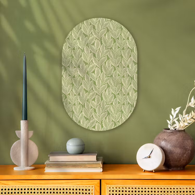 Forexbild Oval - Grün – Botanisch – Blätter – Vintage – Muster — 3