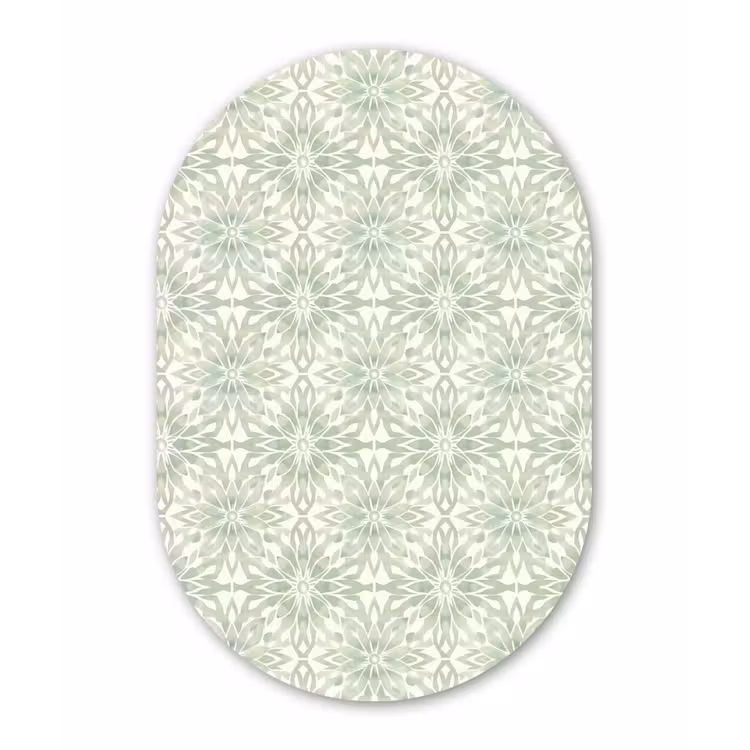 Forexbild Oval - Salbeigrün – Symmetrisch – Mandala – Ornament – Muster — 1