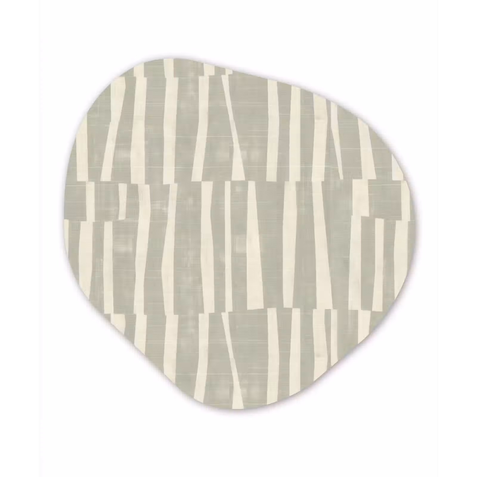 Glasbild Organische Form - Salbeigrün – Streifen – Geometrisch – Textur – Muster — 1