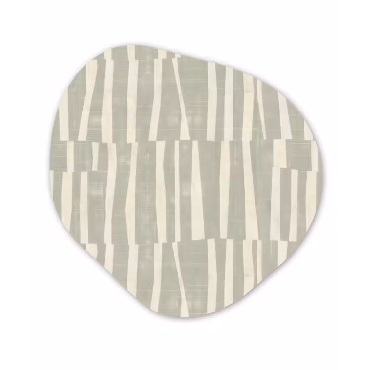 Glasbild Organische Form - Salbeigrün – Streifen – Geometrisch – Textur – Muster — 1