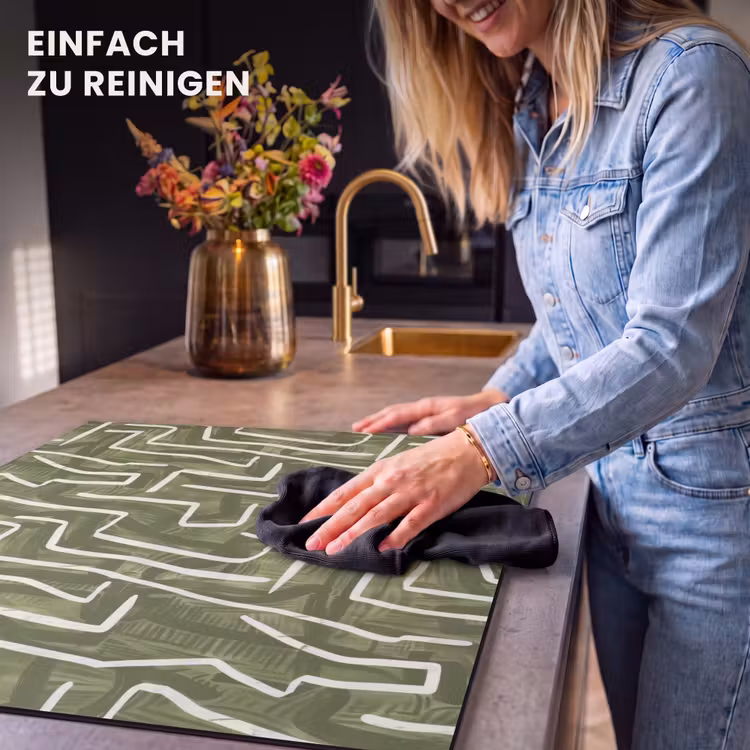 Herdabdeckplatte - Grün – Abstrakt – Pinselstriche – Muster — 6