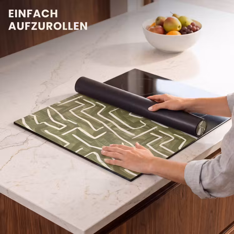Herdabdeckplatte - Grün – Abstrakt – Pinselstriche – Muster — 7