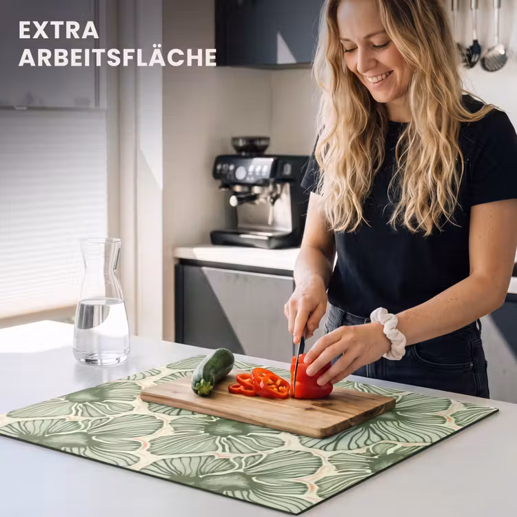 Herdabdeckplatte - Grün – Botanisch – Blumen – Organisch – Muster — 4