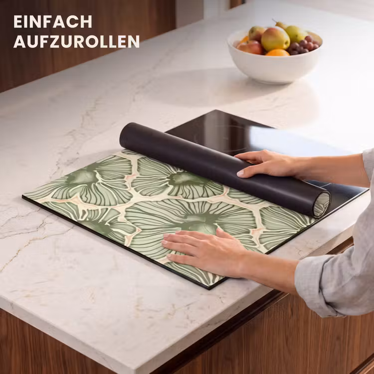 Herdabdeckplatte - Grün – Botanisch – Blumen – Organisch – Muster — 7