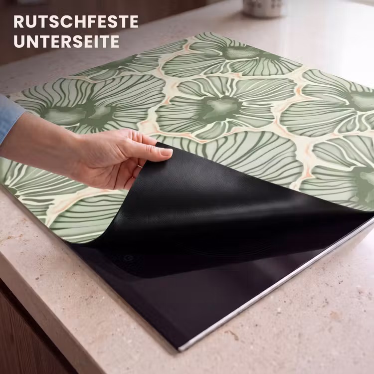 Herdabdeckplatte - Grün – Botanisch – Blumen – Organisch – Muster — 9
