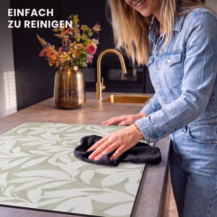 Herdabdeckplatte - Salbeigrün – Botanisch – Minimalistisch – Muster — 6