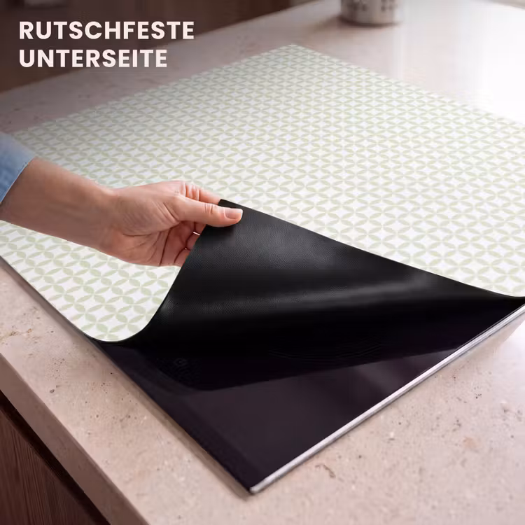 Herdabdeckplatte - Salbeigrün – Geometrisch – Kreise – Muster — 9