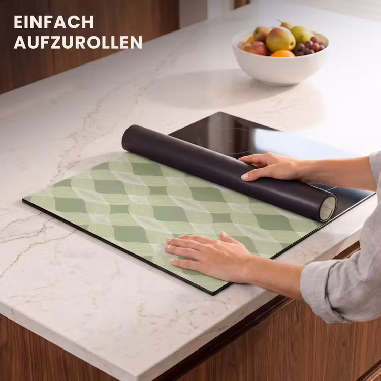 Herdabdeckplatte - Salbeigrün – Geometrisch – Organisch – Gitterwerk – Muster — 7
