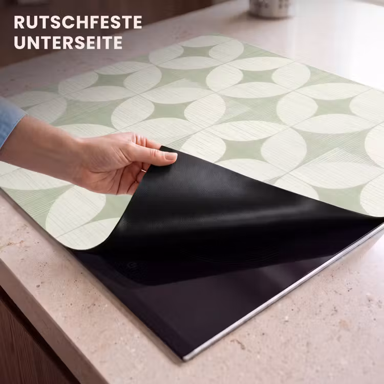 Herdabdeckplatte - Salbeigrün – Geometrisch – Retro – Mid-Century – Muster — 9