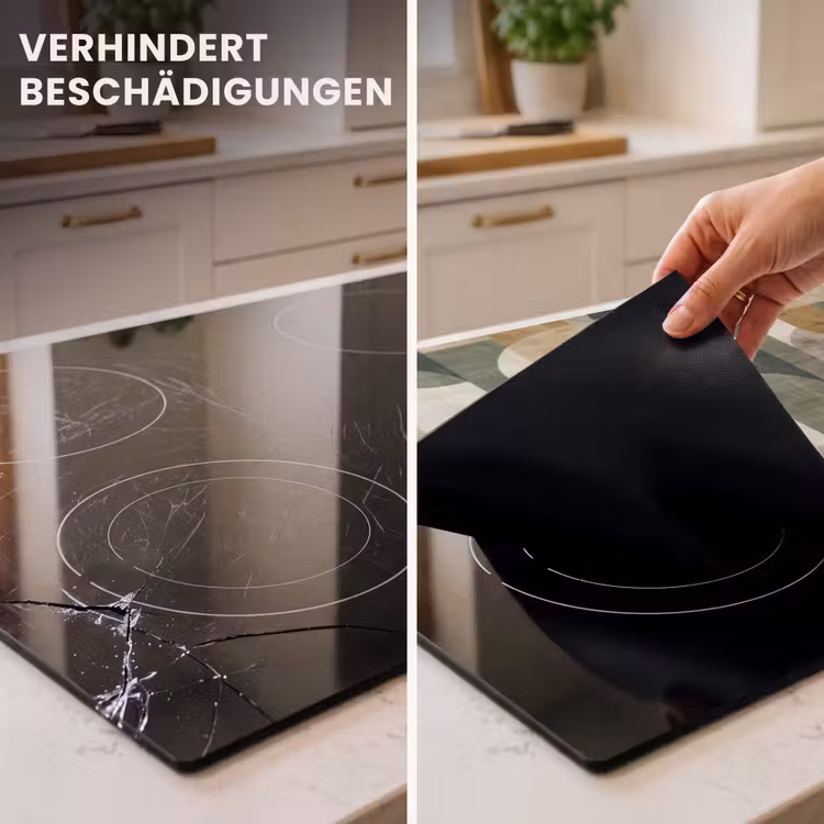 Herdabdeckplatte - Olivgrün – Geometrisch – Abstrakt – Mid-Century – Leinen – Muster — 3