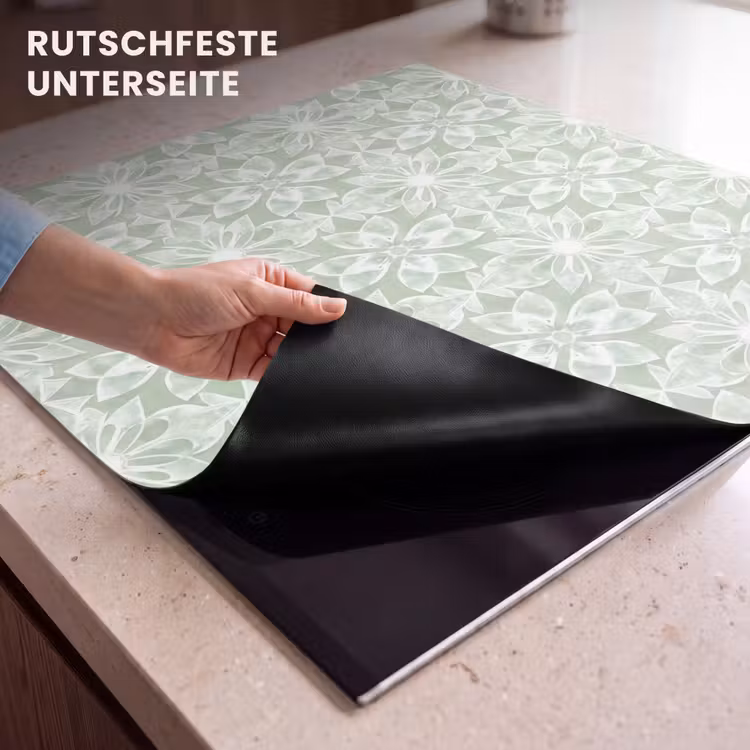 Herdabdeckplatte - Salbeigrün – Symmetrisch – Mandala – Ornament – Muster — 9