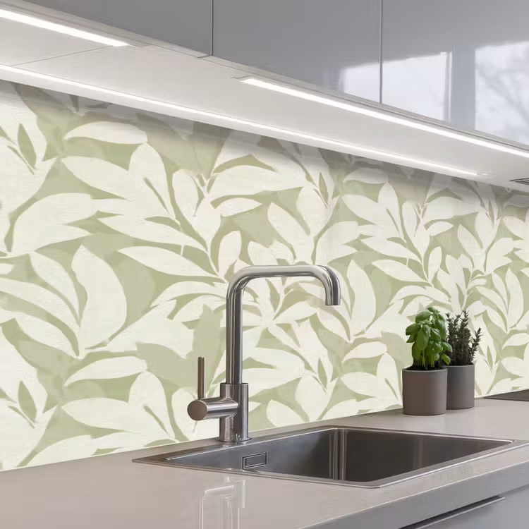 Küchenrückwand - Salbeigrün – Botanisch – Minimalistisch – Muster — 2
