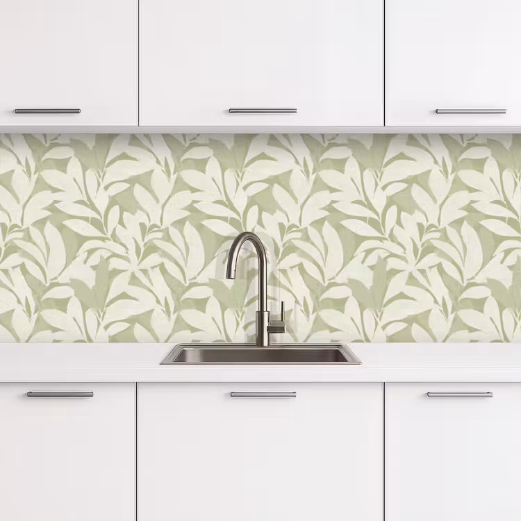 Küchenrückwand - Salbeigrün – Botanisch – Minimalistisch – Muster — 4