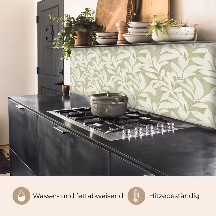 Küchenrückwand - Salbeigrün – Botanisch – Minimalistisch – Muster — 5