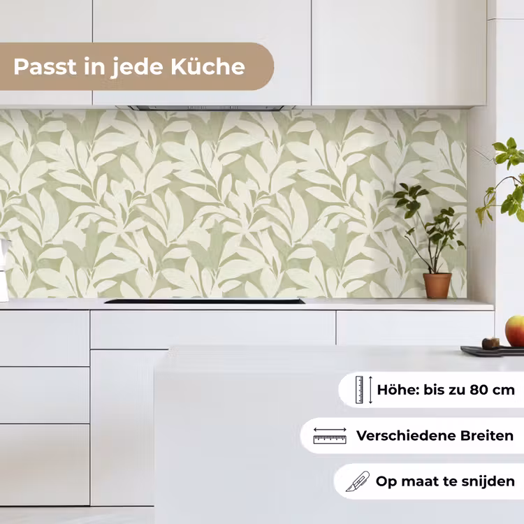 Küchenrückwand - Salbeigrün – Botanisch – Minimalistisch – Muster — 7