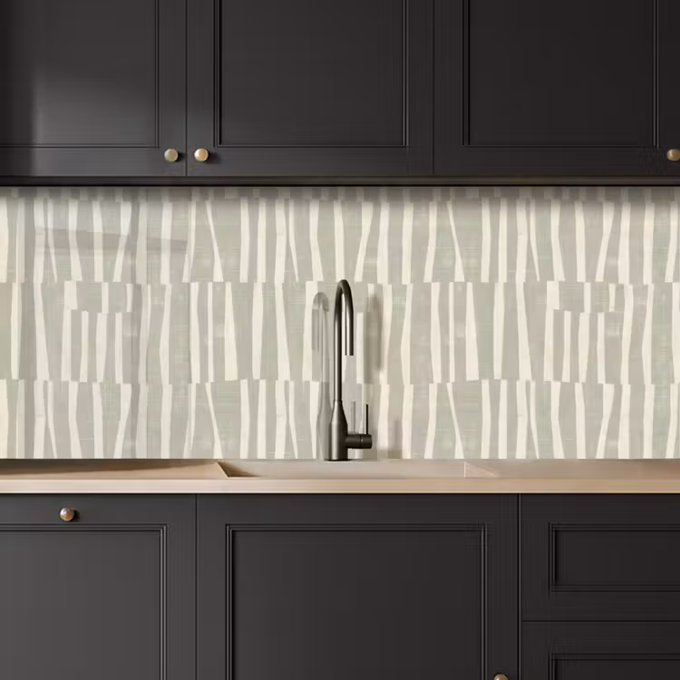 Küchenrückwand - Salbeigrün – Streifen – Geometrisch – Textur – Muster — 6
