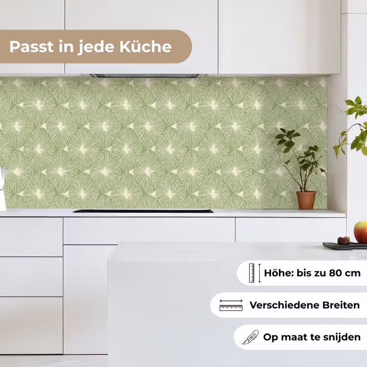 Küchenrückwand - Salbeigrün – Botanisch – Rauten – Organisch – Muster — 7