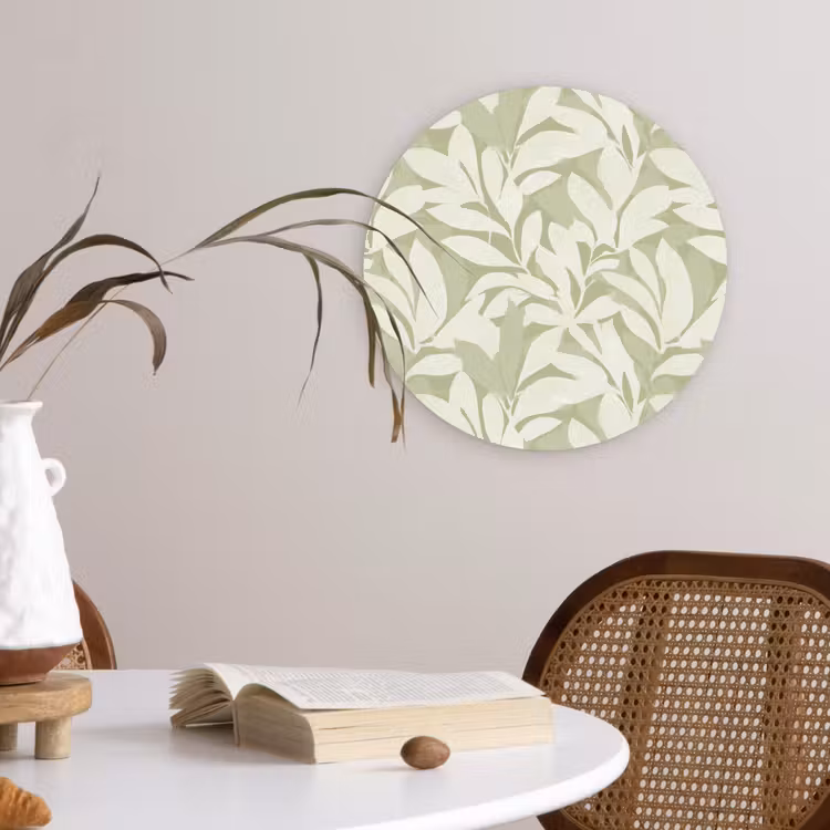 Forexbild Rund - Salbeigrün – Botanisch – Minimalistisch – Muster — 4