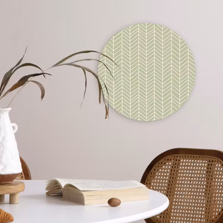 Forexbild Rund - Salbeigrün – Fischgrät – Geometrisch – Muster — 4